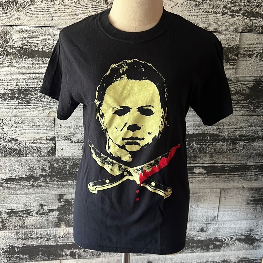 Halloween II by Rock Rebel Michael Myers glow in the dark image black t-shirt